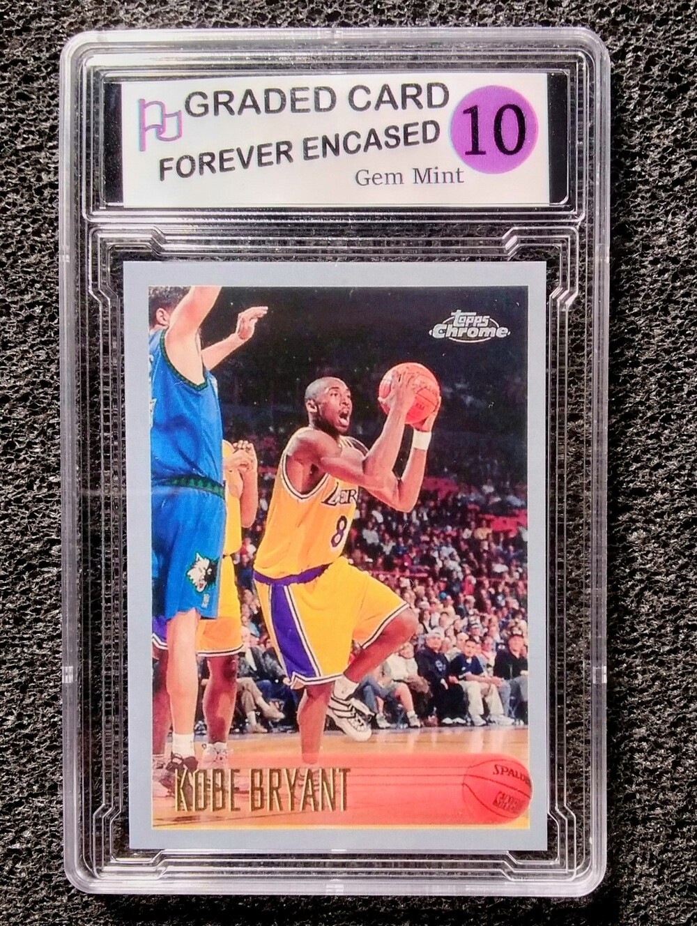 Kobe Bryant Los Angeles Lakes Topps Chrome Basketball Rookie Card. Graded 10 Gem